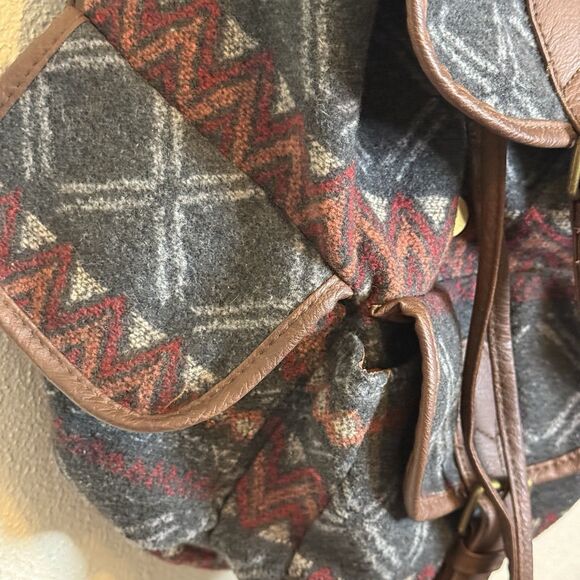 Mossimo Southwestern Aztec Tribal Print Backpack Rucksack Cinch Bag - Picture 5 of 11